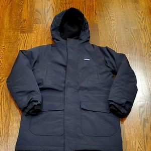 EUC Lands End Squall Boys snow/ski jacket Black Size M 10 husky-12 husky